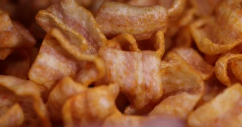 Crispy mashed potato chips fried in a large amount of sunflower oil, sprinkled Stock Footage 327821093