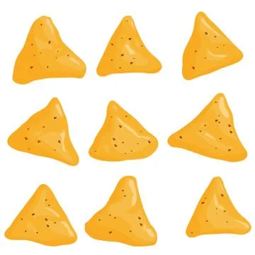 Crispy Mexican nachos chips. Vector illustration Stock Illustration