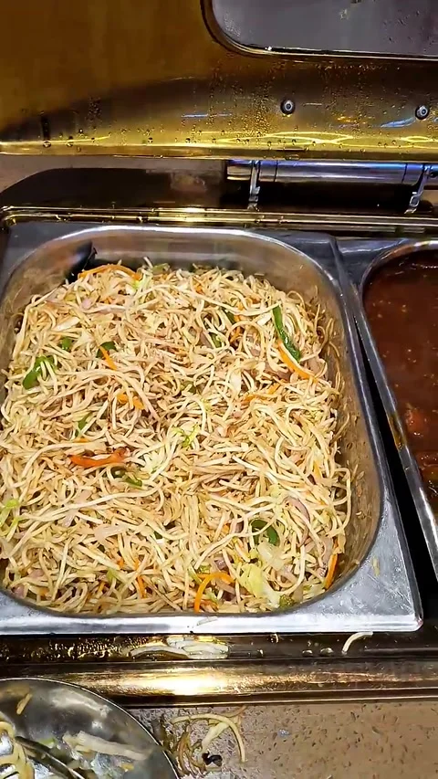 Crispy Noodles with Sauce Stock Footage 316947520