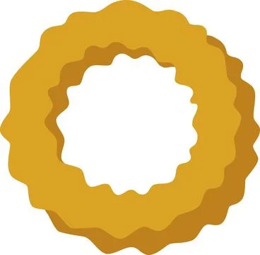 Crispy onion ring flat vector icon isolated on white background Stock Illustration