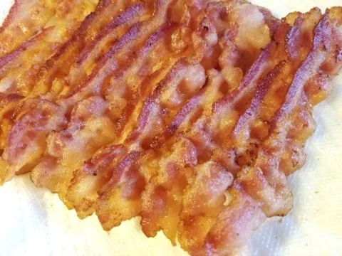 Crispy Pan Fried Bacon Stock Photos
