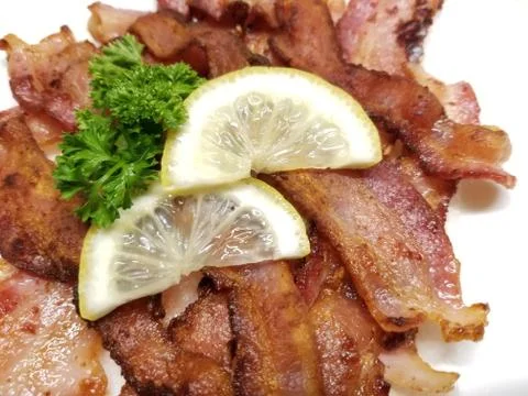 Crispy Pan Fried Bacon Stock Photos