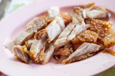 Crispy pork belly or deep fried pork Stock Photos
