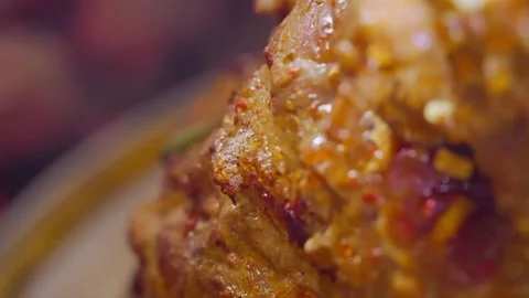 Crispy Pork Knuckle Video stock 329530067
