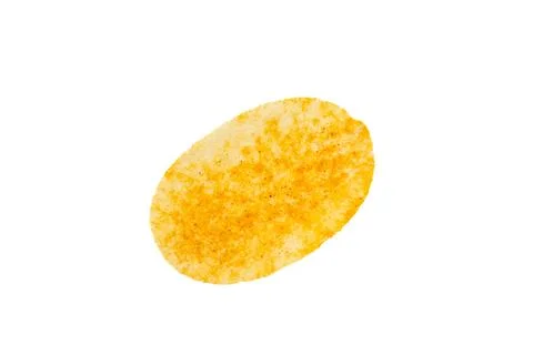 Crispy potato chip isolated on white background snack food photography Stock Photos