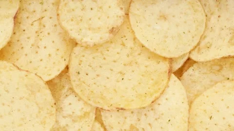 Crispy potato chips, dolly shot. Stock Footage 140725282