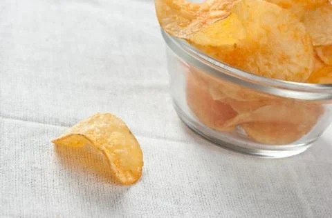 Crispy potato chips Stock Photos