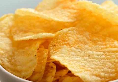 Crispy Potato Chips Stock Photos