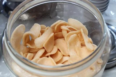 Crispy potato chips Stock Photos