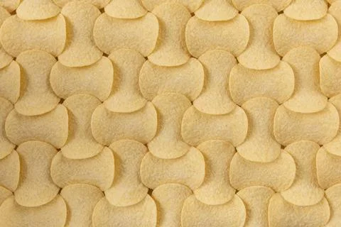 Crispy potato chips seamless pattern background texture Stock Photos
