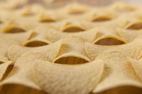 Crispy potato chips seamless pattern background texture Stock Photos