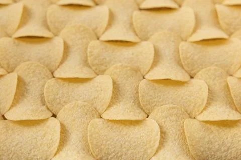 Crispy potato chips seamless pattern background texture Stock Photos