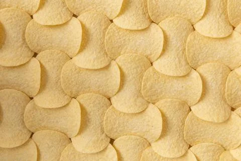 Crispy potato chips seamless pattern background texture Stock Photos