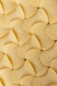 Crispy potato chips seamless pattern background texture Stock Photos