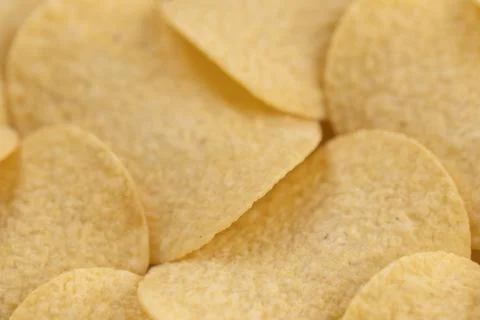 Crispy potato chips seamless pattern background texture Stock Photos