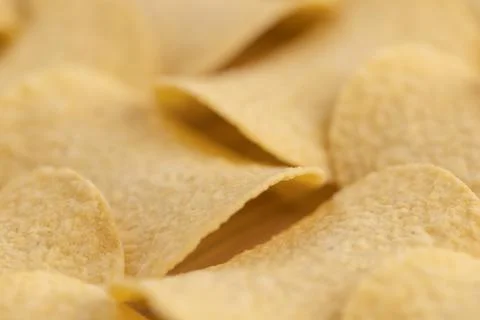 Crispy potato chips seamless pattern background texture Stock Photos