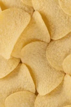 Crispy potato chips seamless pattern background texture Stock Photos