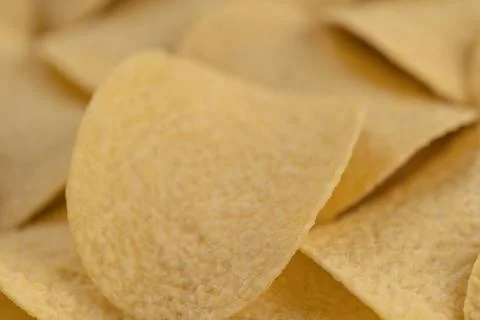 Crispy potato chips seamless pattern background texture Stock Photos