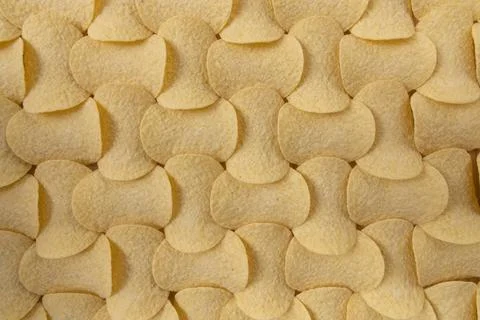 Crispy potato chips seamless pattern background texture Stock Photos