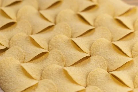 Crispy potato chips seamless pattern background texture Stock Photos