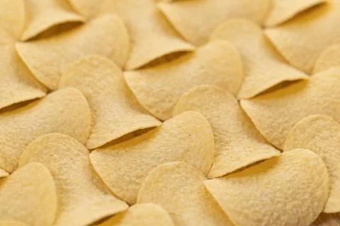 Crispy potato chips seamless pattern background texture Stock Photos
