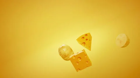 Crispy potato chips snack animation on yellow background. Potato and cheese Stock Footage 168818053