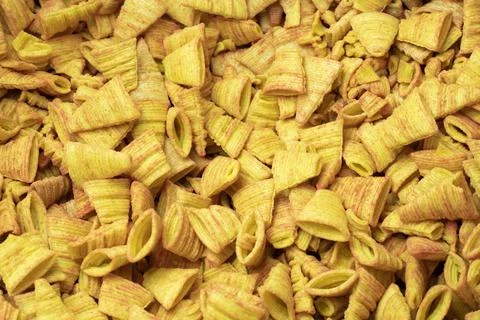 Crispy potato chips snack texture background Stock Photos