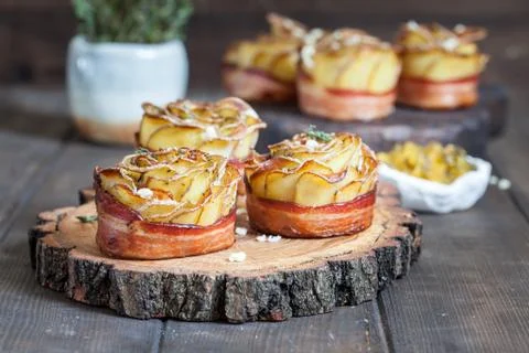 Crispy potato roses Stock Photos