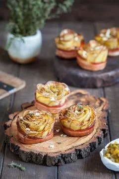 Crispy potato roses Stock Photos