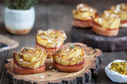 Crispy potato roses Stock Photos
