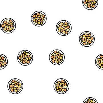 Crispy potato vegetable vector seamless pattern Stock Illustration
