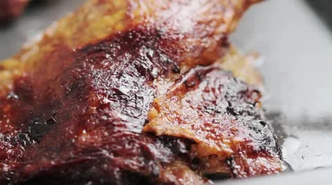 Crispy roast duck Stock Footage 24665482