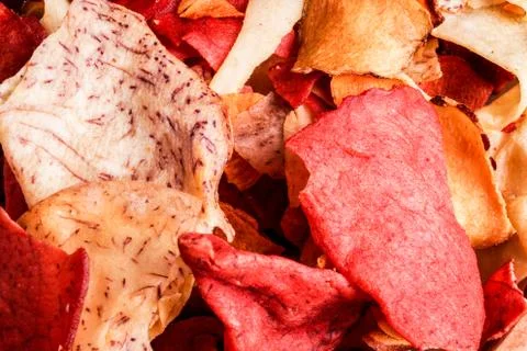Crispy Root Vegetable chips Stock Photos