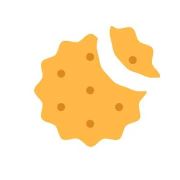 Crispy round cheese cracker with missing bite. Stock Illustration