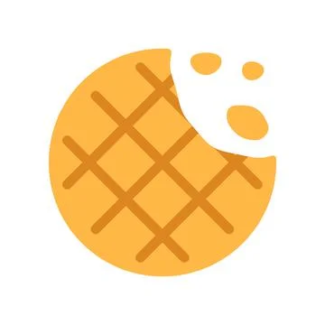 Crispy round cookie with chips isolated on white. Stock Illustration