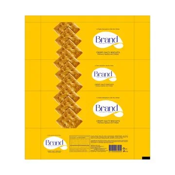 Crispy Salty Biscuits Packaging Design 4 Stock Illustration