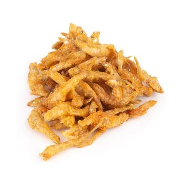 Crispy Small Fish isolated on white background Stock Photos