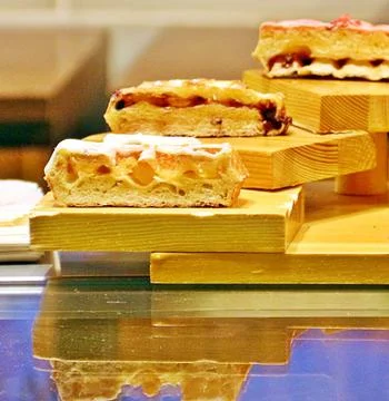 Crispy small waffle put in layer wooden plate Stock Photos