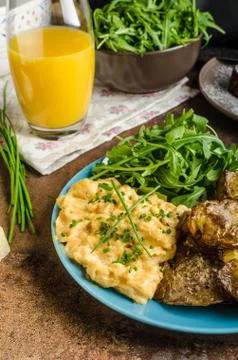 Crispy Smashed Potatoes Stock Photos