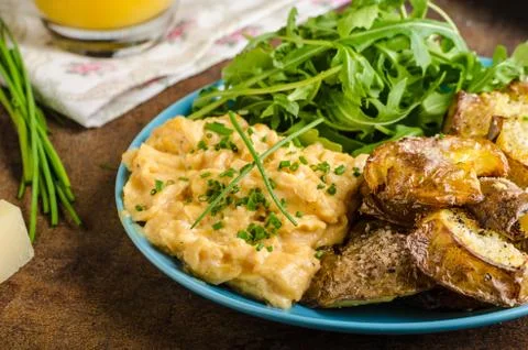 Crispy Smashed Potatoes Stock Photos