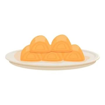 Crispy spring roll icon cartoon vector. Food menu Stock Illustration