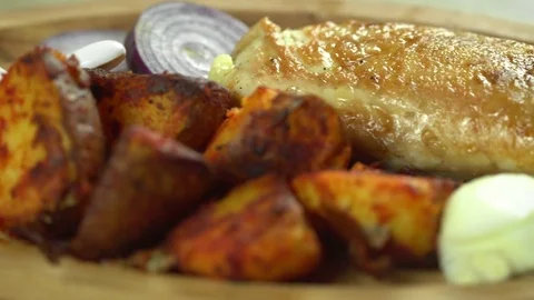 Crispy stuffed chicken breast Stock Footage 71938562