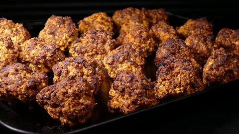 Crispy stuffing balls, straight from the oven Stock-Footage 70938150