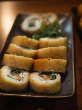 Crispy Sushi Rolls Stock Photos