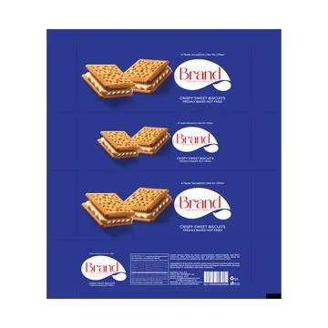 Crispy Sweet Biscuits Packaging Design Stock Illustration