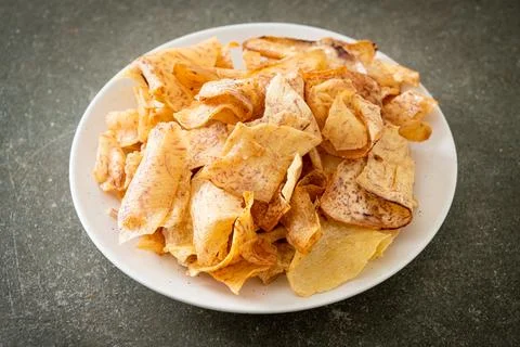 Crispy Sweet Taro Chips - snack Stock Photos