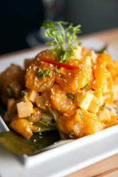 Crispy Thai Shrimp Dish Stock Photos