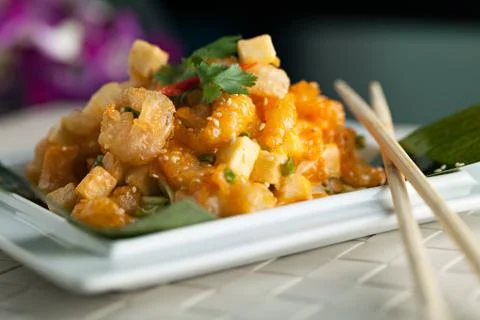 Crispy Thai Shrimp Dish Stock Photos