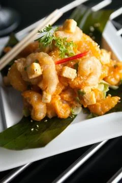 Crispy Thai Shrimp Dish Stock Photos