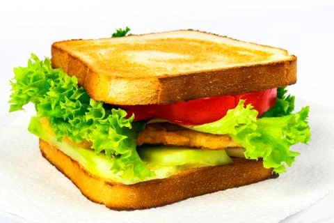 Crispy toast with steak Stock Photos
